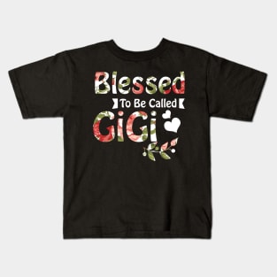 Womens Funny Blessed To Be Called GiGi Design Mothers Kids T-Shirt